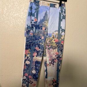 Floral Scenic Print Pants